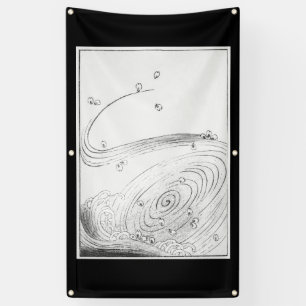 IMPRIMER BOIS JAPONAIS BANNIÈRE WAVE HOKUSAI
