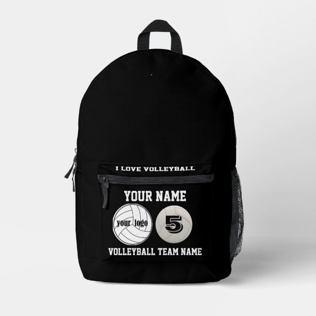 Imprimer Couper Sac à coudre filles volleball noir (Recto)