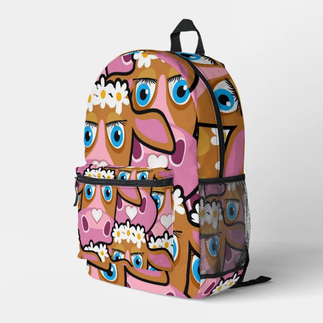 Imprimer Couper Sac À Coudre Floral Vache Rose (Coin arrière droit)