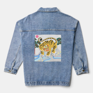 IMPRIMER JAPONAISE AVEC TIGER JEAN JACKET POUR FEM