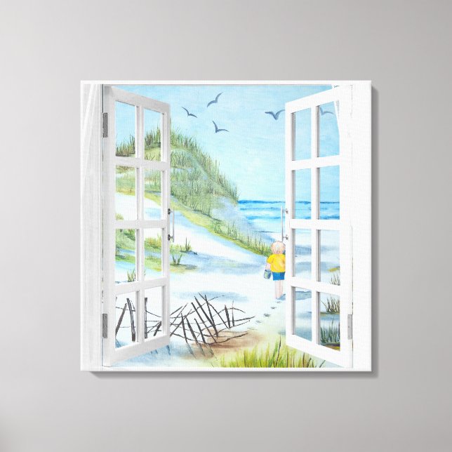 Imprimer la toile d'aquarelle de la fenêtre Ocean  (Recto)