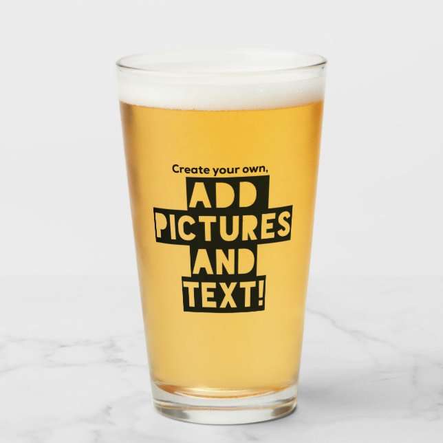 Imprimer sur un VERRE DE BIÈRE - Télécharger Pic,  (Devant (rempli))