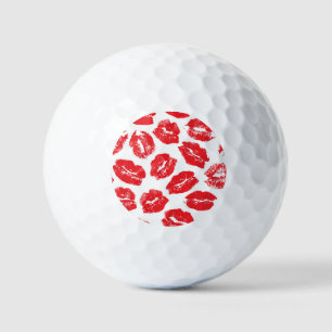 Imprint Kiss Red Lips: Vintag nahtlos Golfball