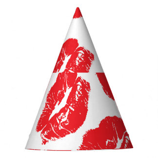 Imprint Kiss Red Lips: Vintag nahtlos Partyhütchen