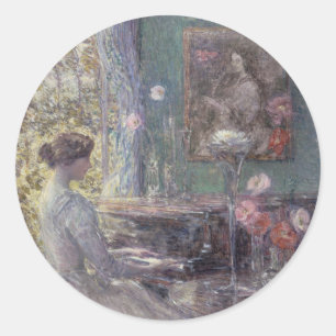 Improvisation von Frederick Childe Hassam Runder Aufkleber