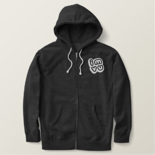 IMVU stickte ZipKapuzenpulli Bestickter Hoodie