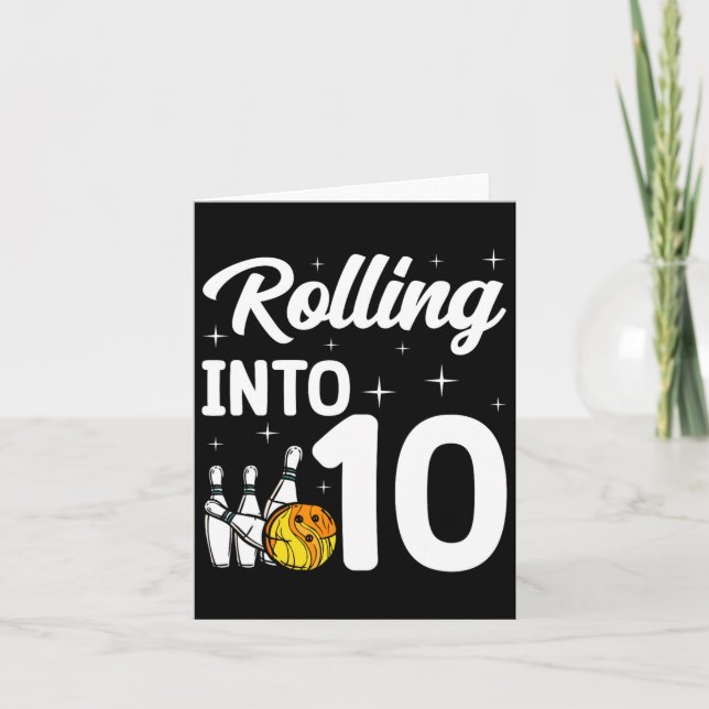 In 10 Bowling 10. Geburtstag Karte (Vorderseite)