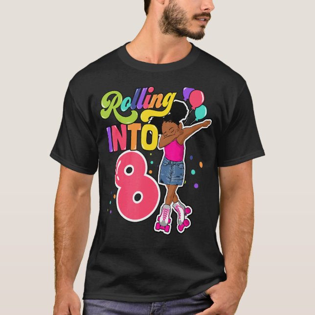 In 8 Jahre alter Dabbing Roller Skate 8. T-Shirt (Vorderseite)