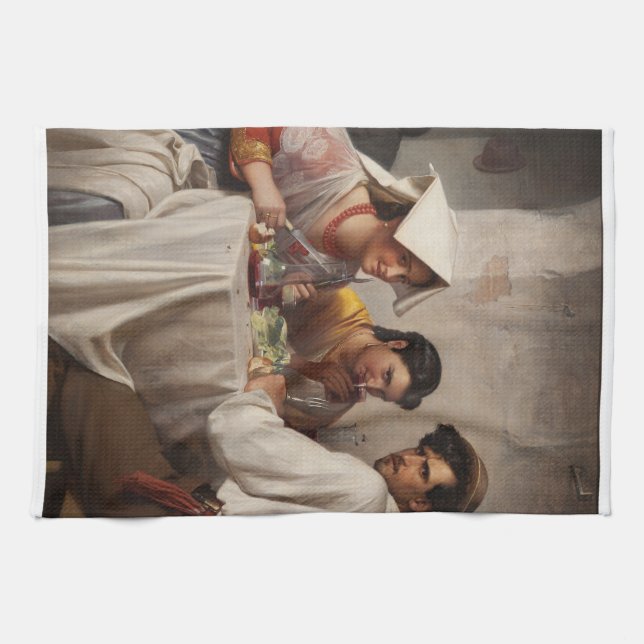 "In a Roman Osteria" 1886 Carl Heinrich Bloch Geschirrtuch (Horizontal)