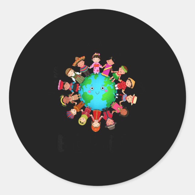 In A World Be Kind Sitive Kids Choose Kindness Day Runder Aufkleber (Vorderseite)