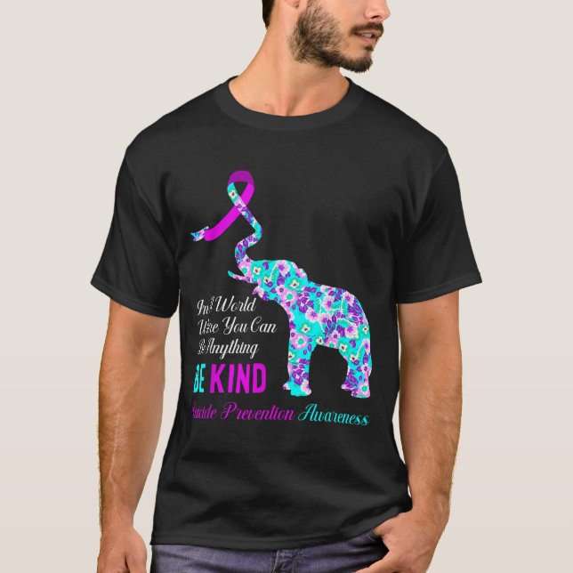 In A World Be Kind Suprt Suicide Prevention Awaren T-Shirt (Vorderseite)