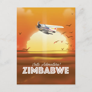 In Abenteuer! Simbabwes Reiseplakat Postkarte