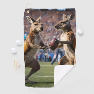 "In Aktion: Kangaroos spielt Aussie-Regeln Golfhandtuch