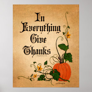 "In allem geben Dank", Erntedank Pumpkin Poster