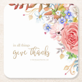 In allen Dingen danke - 1 Thes. 5:18 Rechteckiger Pappuntersetzer