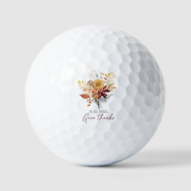 In allen Dingen danke - Herbst Blumenstrauß Golfball (Vorderseite)