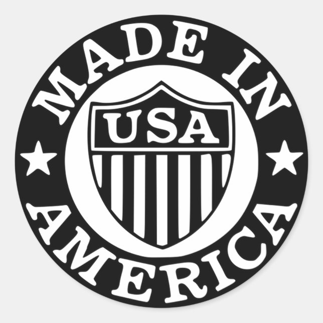 In Amerika hergestellte runde Aufkleber-Etikettenb Runder Aufkleber (Vorderseite)