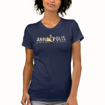 In Annapolis Navy-T - Shirt verankerte Frauen