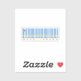 In Aruba hergestellter Barcode-Flagge Aufkleber