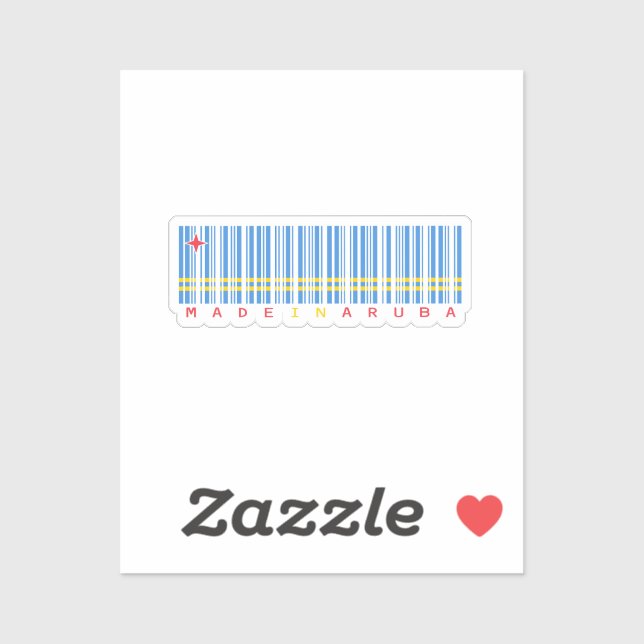 In Aruba hergestellter Barcode-Flagge Aufkleber (Blatt)