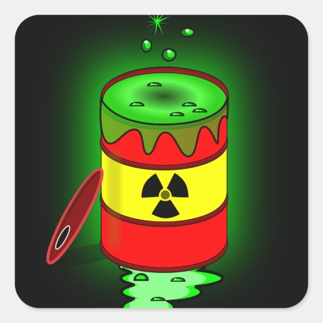 In Barrel of Toxic Waste Quadratischer Aufkleber (Vorderseite)