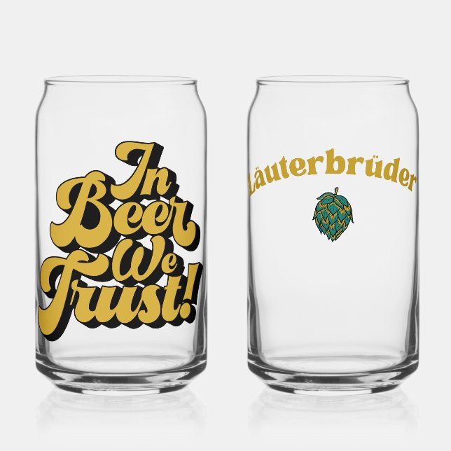 In Beer we trust Dosenglas (Vorderseite)