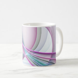 In Bewegung, moderne abstrakte farbenfrohe Fraktal Kaffeetasse