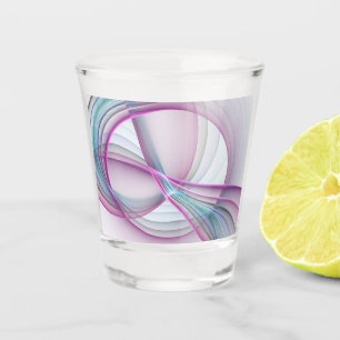 In Bewegung, moderne abstrakte farbenfrohe Fraktal Schnapsglas