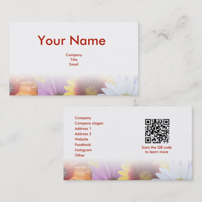 In Bloom Business Card Visitenkarte (Vorne/Hinten)