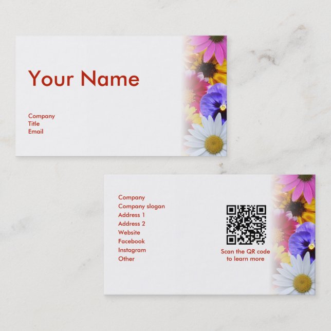 In Bloom Business Card Visitenkarte (Vorne/Hinten)