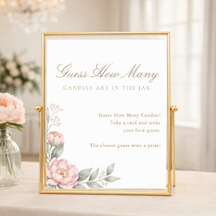 In Bloom Elegante Babyparty-Spiel Errate wie viele Poster