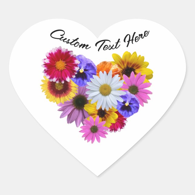 In Bloom - Heart Shaped floral Bouquet Herz-Aufkleber (Vorderseite)
