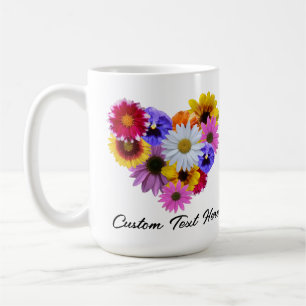 In Bloom - Herzförmiger Blumenstrauß Kaffeetasse