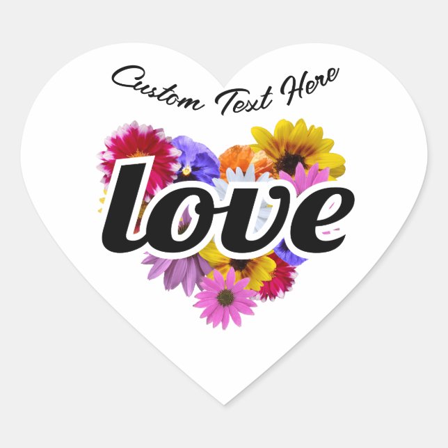 In Bloom - Liebe Herz geformt Blumenstrauß Herz-Aufkleber (Vorderseite)