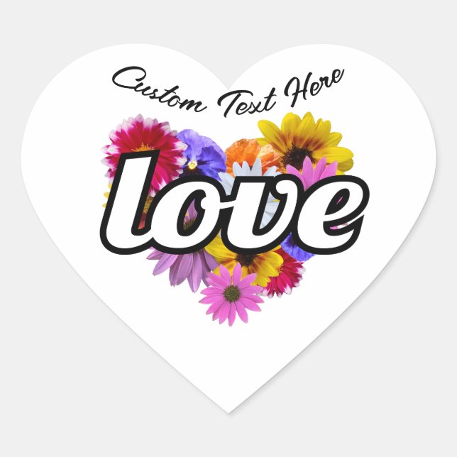 In Bloom - Liebe Herz geformt Blumenstrauß Herz-Aufkleber (Vorderseite)