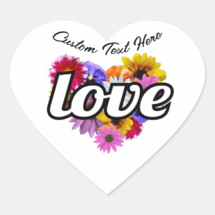 In Bloom - Liebe Herz geformt Blumenstrauß Herz-Aufkleber