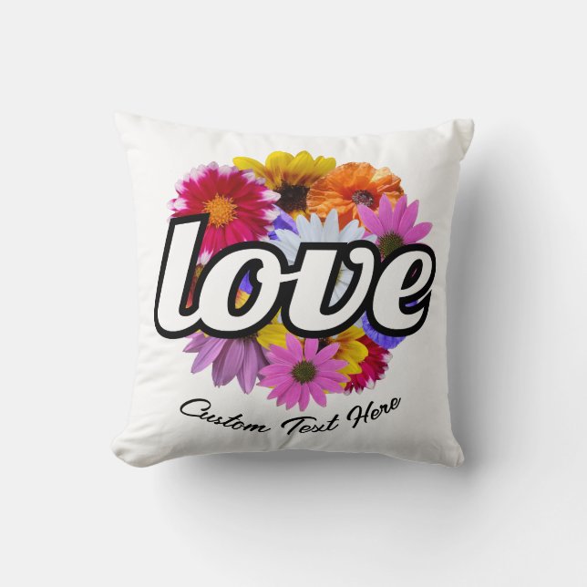 In Bloom - Liebe mit Round Floral Bouquet Kissen (Vorderseite)