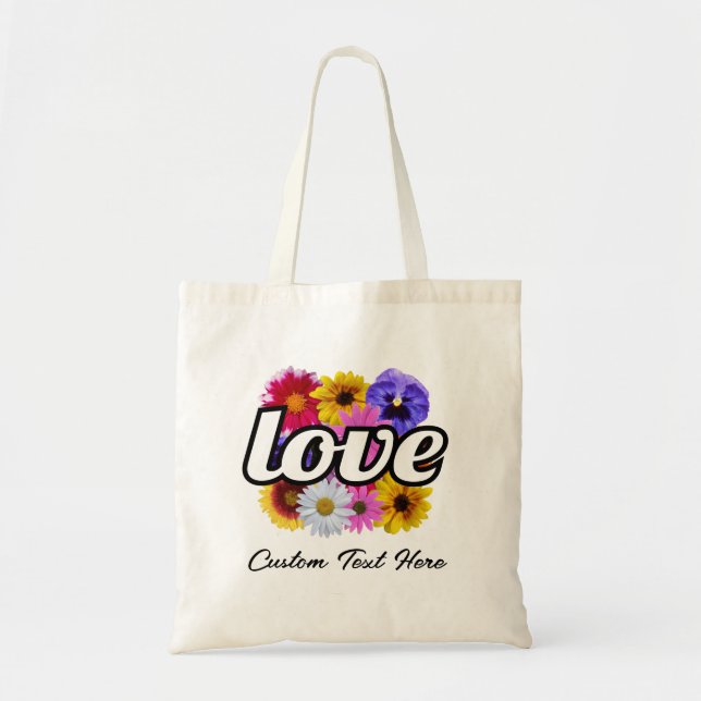 In Bloom - Liebe mit Square Floral Bouquet Tragetasche (Vorne)