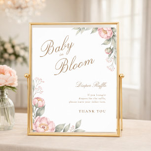In Bloom Mädchen Reveal Baby Shower Windel-Raffle Poster