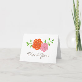 In Bloom Orange Rosa Floral Vielen Dank Karte