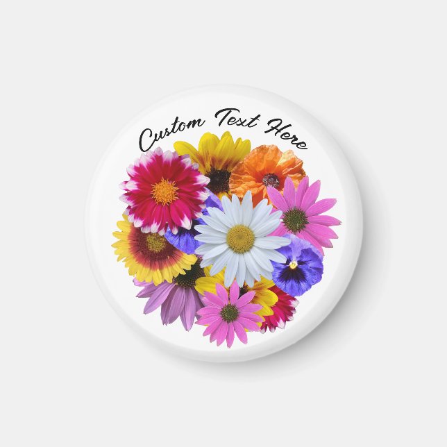 In Bloom - Round Floral Bouquet Magnet (Vorne)