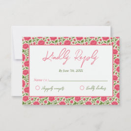 In blutrosa Blume Hochzeit RSVP Karte