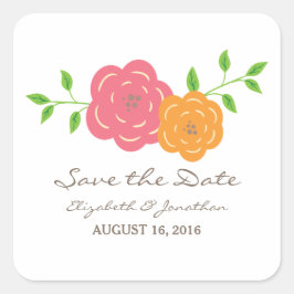 In blutrot orangefarbene Save the Date Aufkleber
