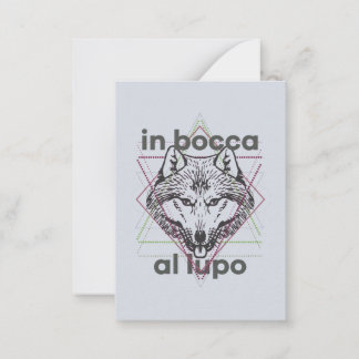 In Bocca al lupo Mitteilungskarte
