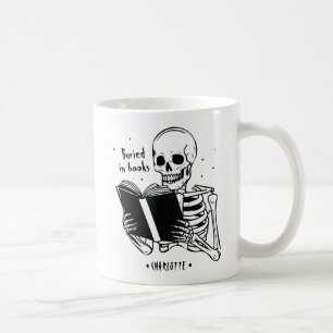 In Büchern Vergrabener Skelett-Buchliebhaber-Zitat Kaffeetasse