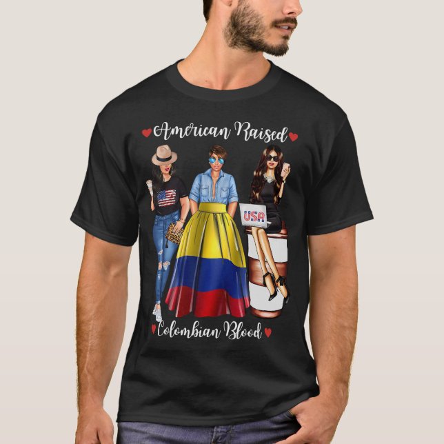 In C Geborene kolumbianische DNA-Blutbildflagge T-Shirt (Vorderseite)