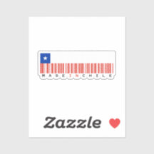 In Chile hergestellter Barcode-Flaggenaufkleber