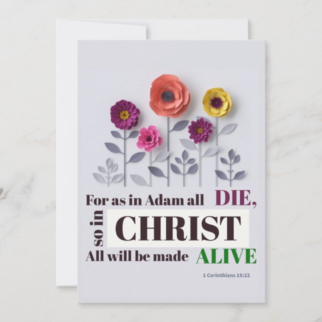 In Christ Alive Bible Verse Christliche Karte (Vorderseite)