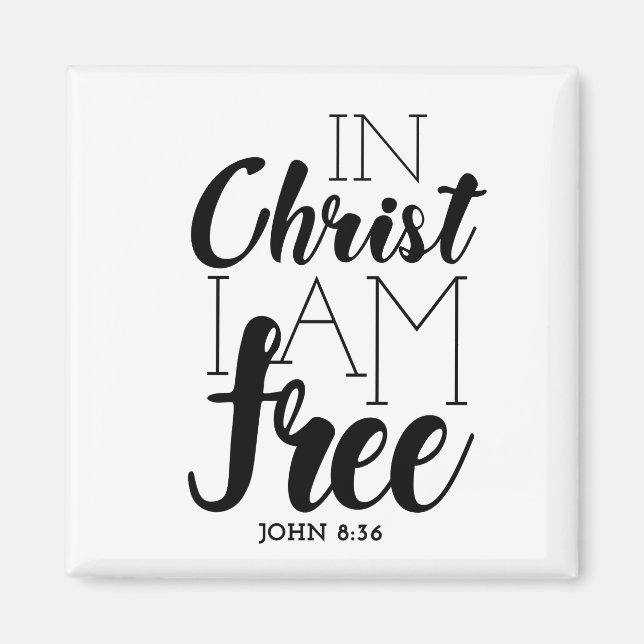 In Christus bin ich freie Schrift Versprechen Frei Magnet (Vorne)