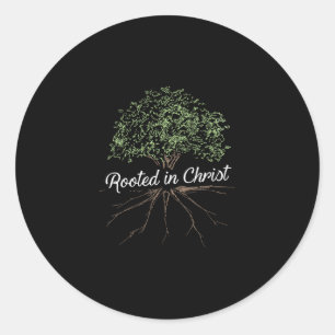 In Christus gewurzelt - Christlicher Jesus Runder Aufkleber